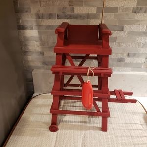 Miniature wooden handcrafted lifeguard tower